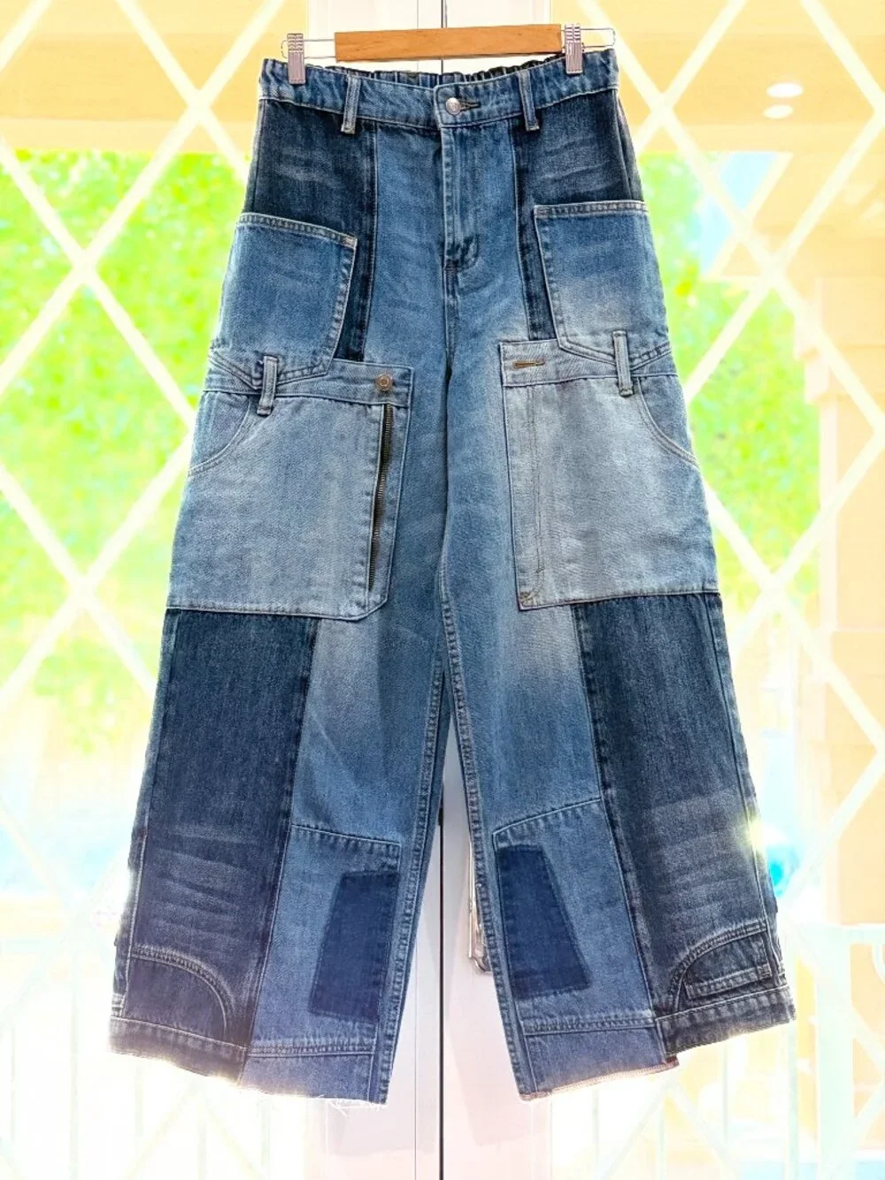 👖✨ OLI & HALI Upside Down Patchwork Jeans – Size M ✨👖